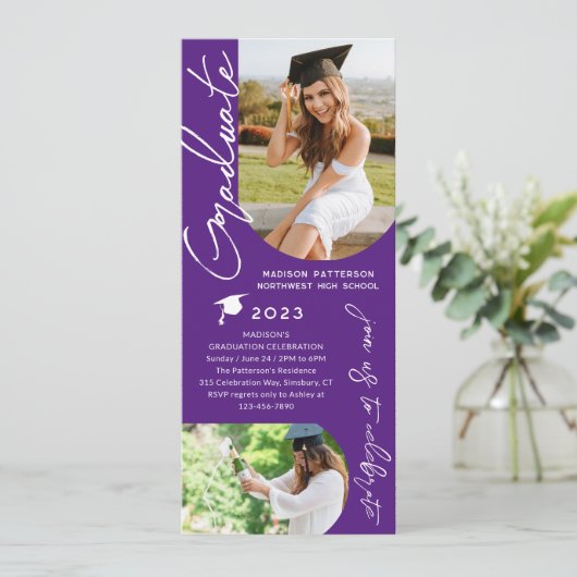 Fotogradatie Party Modern Elegant Script Kaart (Staand voorkant)