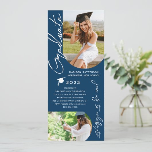 Fotogradatie Party Modern Elegant Script Kaart (Staand voorkant)