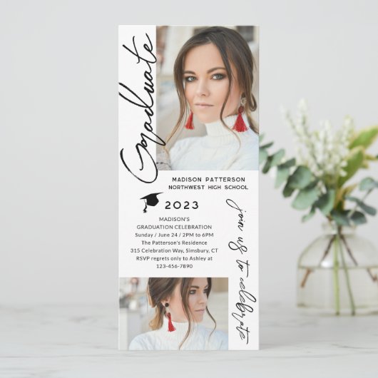 Fotogradatie Party Modern Elegant Script Kaart (Staand voorkant)