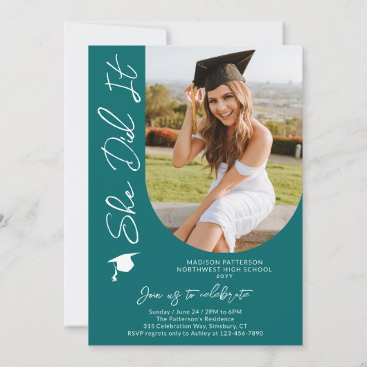 Fotogradatie Party Modern Elegant Script Kaart (Voorkant)