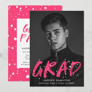 Fotogradatie van Hot Pink Verf Splatter Kaart