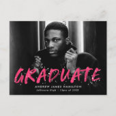 Fotogradatie van Hot Pink Verf Splatter Uitnodiging Briefkaart (Voorkant)