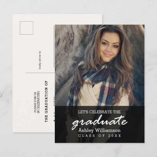 Fotogradatie vieren uitnodiging briefkaart (Voorkant / Achterkant)