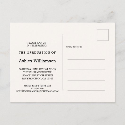 Fotogradatie vieren uitnodiging briefkaart (Achterkant)