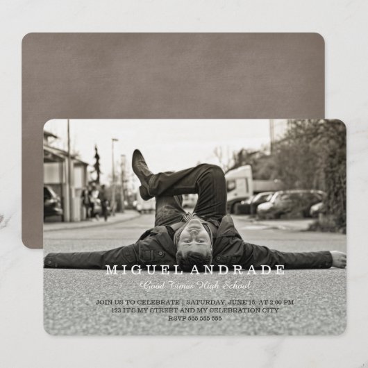 Fotogradatiebroeken van de middelbare school Moder Kaart (Voorkant / Achterkant)