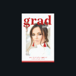 Fotogradatiepartij Elegant modern script Canvas Afdruk<br><div class="desc">Foto Graduation Party Elegant Modern Script Canvas Print Art beschikt over uw favoriete foto met de eenvoudige bordeauxrode tekst "Afstudeerder (jaar)" en jouw naam en gepersonaliseerde afstuderen details op de voorkant. Perfect voor het afstudeerder als een afstuderen cadeau of afstudeerfeest decor. Creëer door ©Evco Studio www.zazzle.com/store/evcostudio</div>