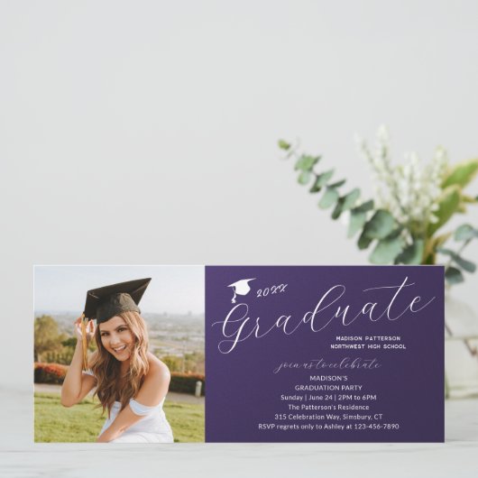 Fotogradatiepartij Elegant modern script Kaart (Staand voorkant)