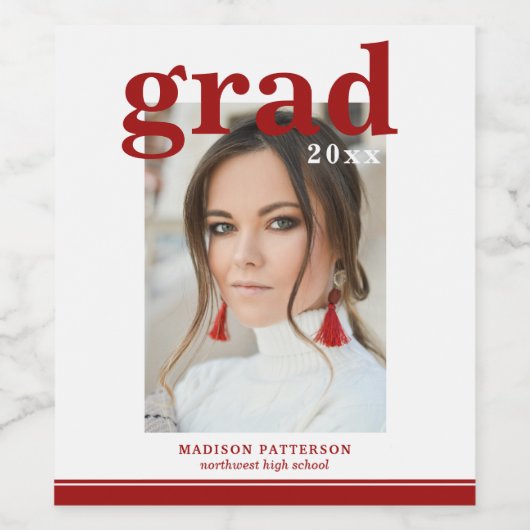 Fotogradatiepartij Elegant modern script Wijn Etiket (Enkel label)