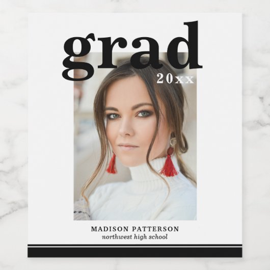 Fotogradatiepartij Elegant modern script Wijn Etiket (Enkel label)