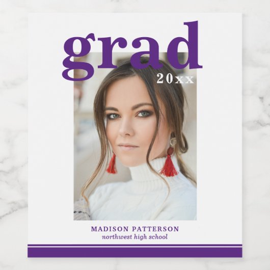 Fotogradatiepartij Elegant modern script Wijn Etiket (Enkel label)