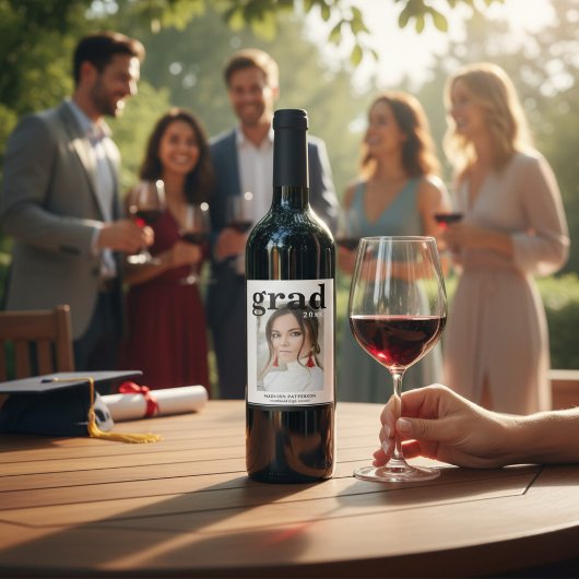 Fotogradatiepartij Elegant modern script Wijn Etiket