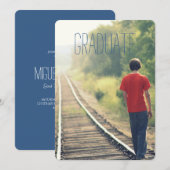 Fotogradatiepartij High School Afstuderen blauw Kaart (Voorkant / Achterkant)