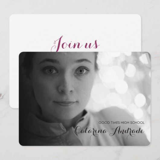 Fotogradatiepartij voor middelbare scholen Modern  Kaart (Voorkant / Achterkant)