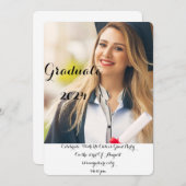 FOTOGRADUATIE FEESTUITNODIGING KAART (Voorkant / Achterkant)