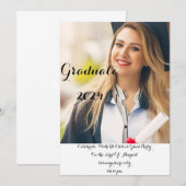 FOTOGRADUATIE FEESTUITNODIGING KAART (Voorkant / Achterkant)