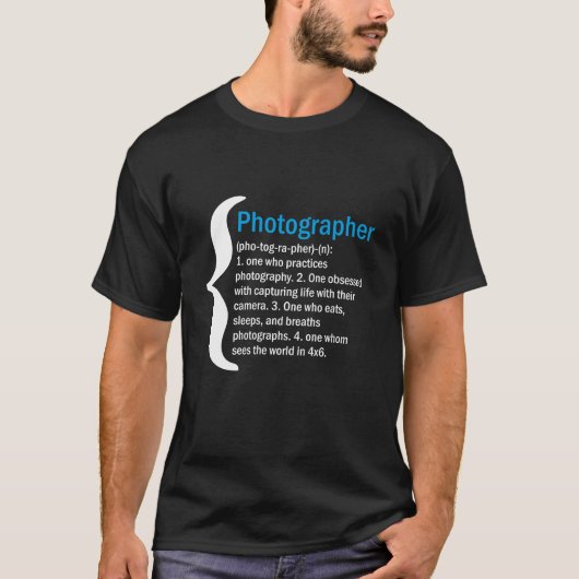Fotografe camera Jurnalist Man Blact T-Shirt (Voorkant)