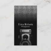 Fotografe  camera Modern Silver Sequins Visitekaartje (Voorkant)
