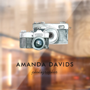 Fotografe camera Moderne Minimale Waterverf  Raamsticker