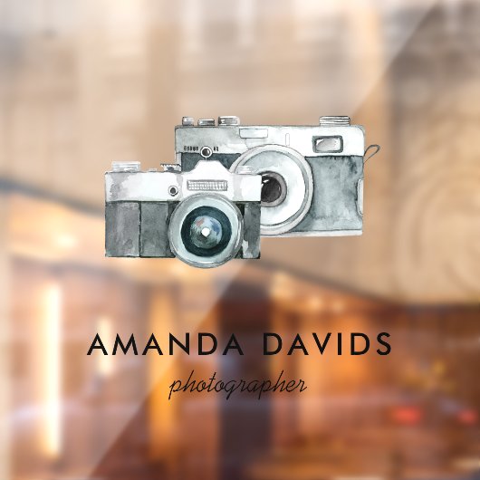 Fotografe camera Moderne Minimale Waterverf  Raamsticker (Vel 2)