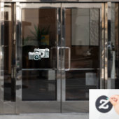 Fotografe camera Moderne Minimale Waterverf  Raamsticker (Kantoordeur)