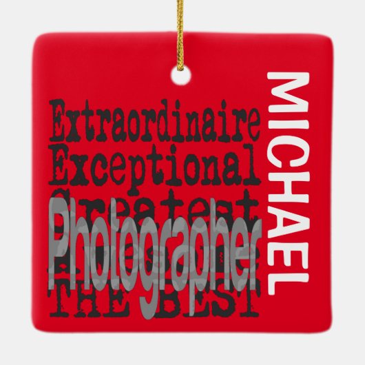 Fotografe Extraordinaire CUSTOM Keramisch Ornament (Achterkant)