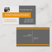 Fotografe grijze, witte, oranje oogvervorming visitekaartje (Voorkant / Achterkant)