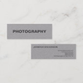 Fotografe kunstenaar Modern Minimalist Gray Mini Visitekaartje (Voorkant / Achterkant)