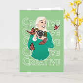 Fotografe meid met Butterflies Kaart (Gele Bloem)