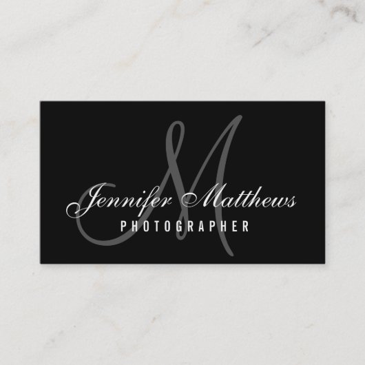 Fotografe minimalistische legante scriptfotografie visitekaartje (Voorkant)