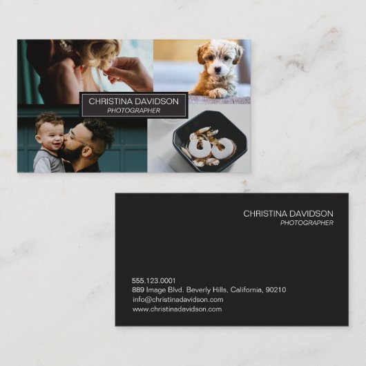 fotografe portefeuille van werkzaamheden visitekaartje (Voorkant / Achterkant)