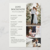 fotografe | Prijslijstservices | Enkele kaart (Voorkant)