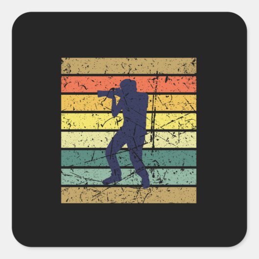 Fotografe Vintage Fotografie Vierkante Sticker (Voorkant)