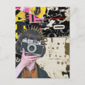 Fotografe vrouw grunge mixed media collage briefkaart (Voorkant)