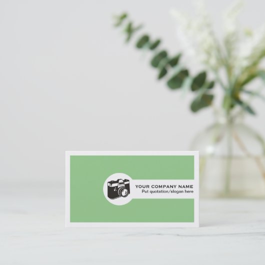 Fotografe vrouwelijke visitekaartjes groen (Staand voorkant)