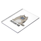 Fotografeer-purr Grappige kat Fotograaf woordspeli Notitieboek (Linkerzijde)