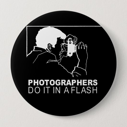 fotografen doen het in een flits ronde button 4,0 cm (Voorkant)