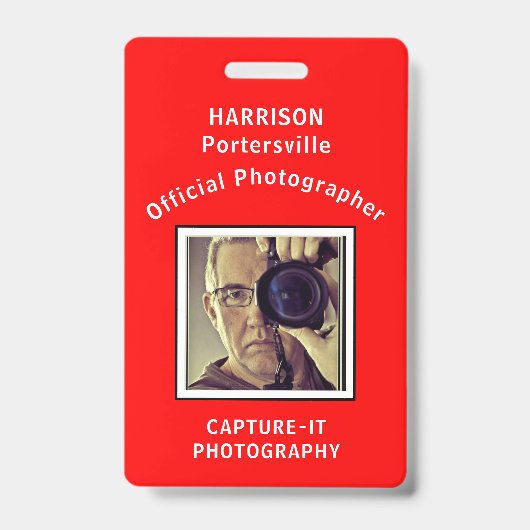 Fotografen Fotobedrijf Sjabloon-ID Badge (Voorkant)