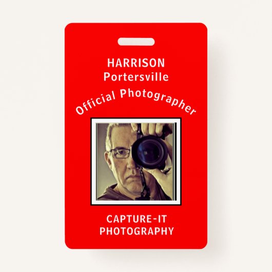 Fotografen Fotobedrijf Sjabloon-ID Badge (Voorkant)
