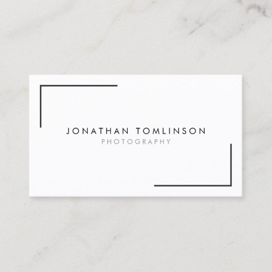 Fotografen Modern en Minimaal Lijst Wit Visitekaartje (Voorkant)