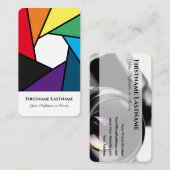 Fotografen regenboog kleuren DSLR Camera lenzen Visitekaartje (Voorkant / Achterkant)