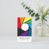 Fotografen regenboog kleuren DSLR Camera lenzen Visitekaartje (Staand voorkant)