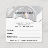 Fotografen Verwijs een Vriend Vierkante Visitekaartje (Achterkant)