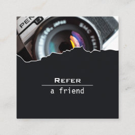 Fotografen Verwijs een Vriend Vierkante Visitekaartje