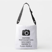 Fotografen Waarschuwing Flash Mensen Grappig Shirt Crossbody Tas (Voorkant)