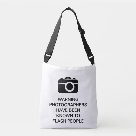 Fotografen Waarschuwing Flash Mensen Grappig Shirt Crossbody Tas (Voorkant)