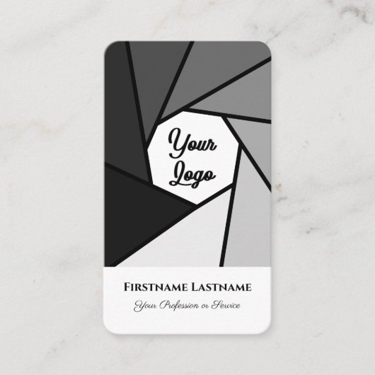 Fotografen zwart-wit DSLR Camera lenzen Visitekaartje (Voorkant)