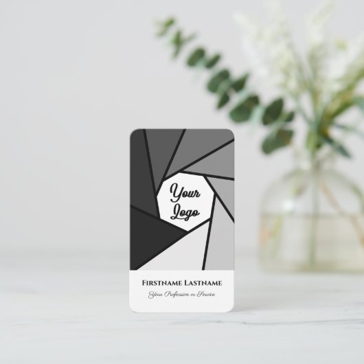 Fotografen zwart-wit DSLR Camera lenzen Visitekaartje (Staand voorkant)