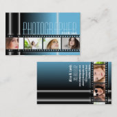 Fotografie 35 mm Foto Visitekaartje blauw (Voorkant / Achterkant)