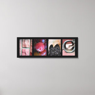 Fotografie alfabet Collage, HOME Letter Word Art Canvas Afdruk
