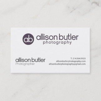 Fotografie Allison Butler Visitekaartje